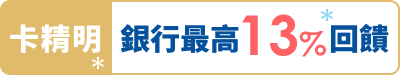 卡精明 銀行最高13%回饋