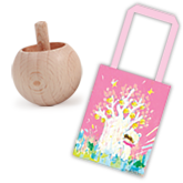 贈品 木紋陀螺 媽媽樹不織布提袋